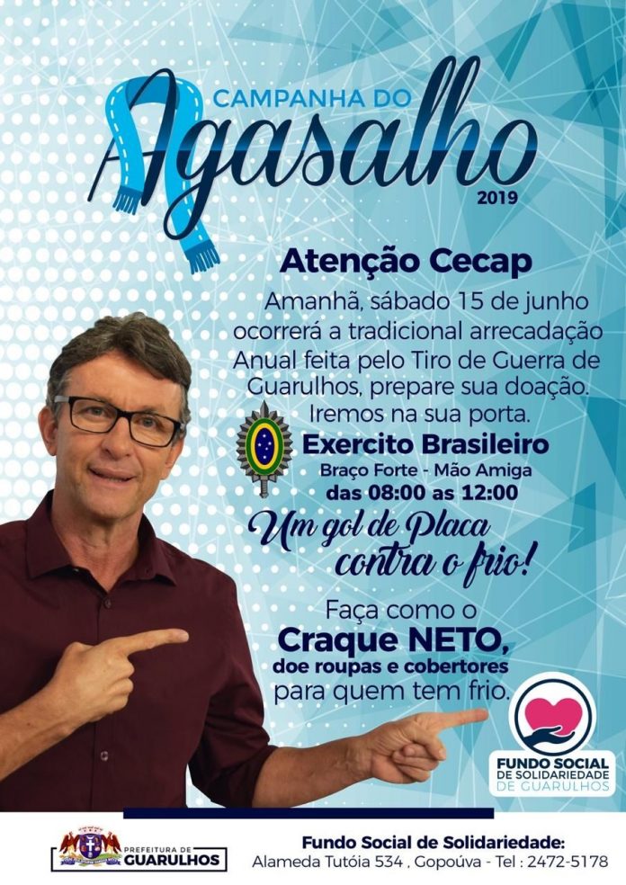 Cartaz Campanha Agasalho com ação Tiro de Guerra _divulgação PMG