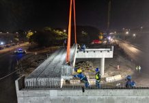 Obra do primeiro viaduto interno de Guarulhos avança com instalação das vigas de concreto